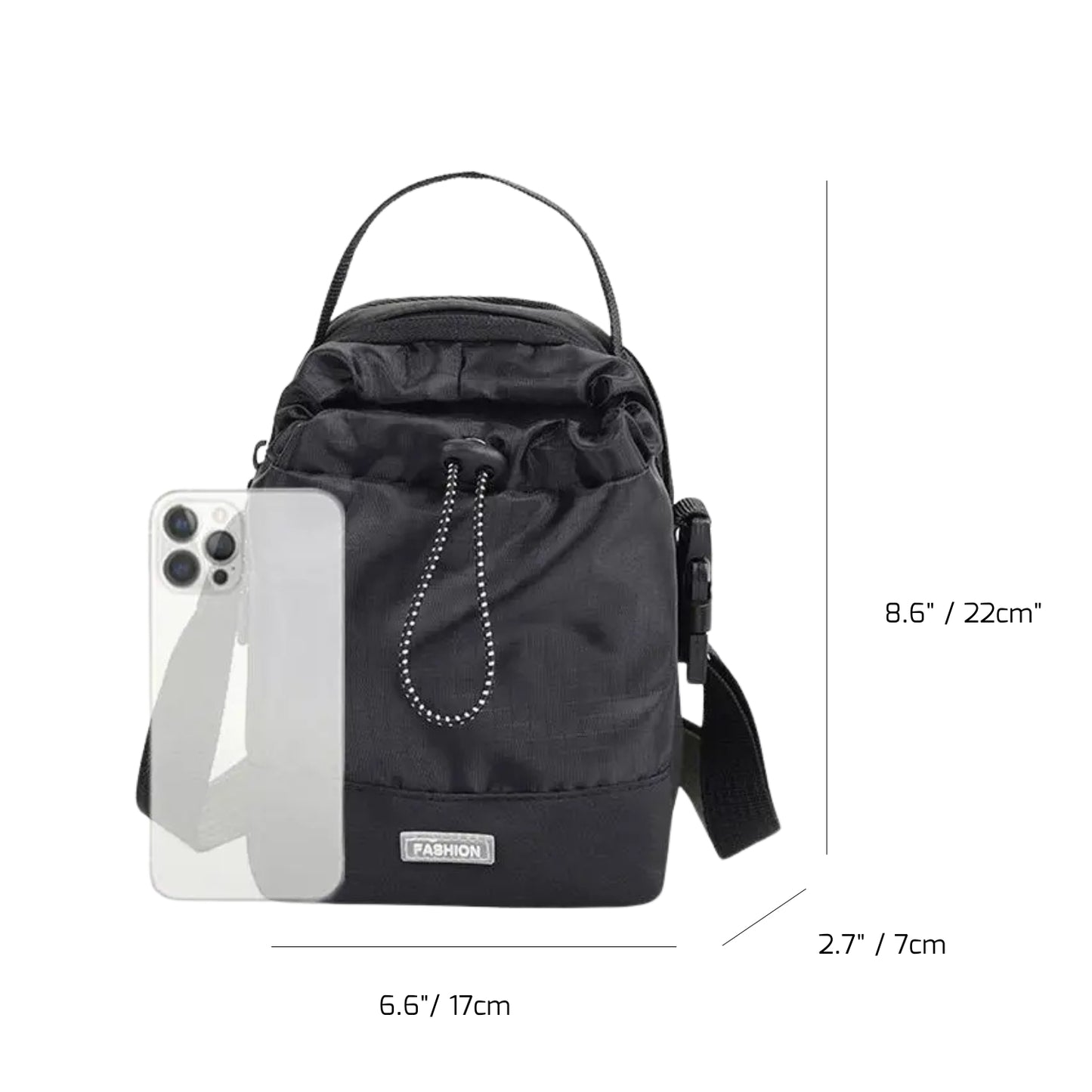 Compact Waterproof Sling Bag with Water Bottle Pocket – Urban Travel Crossbody