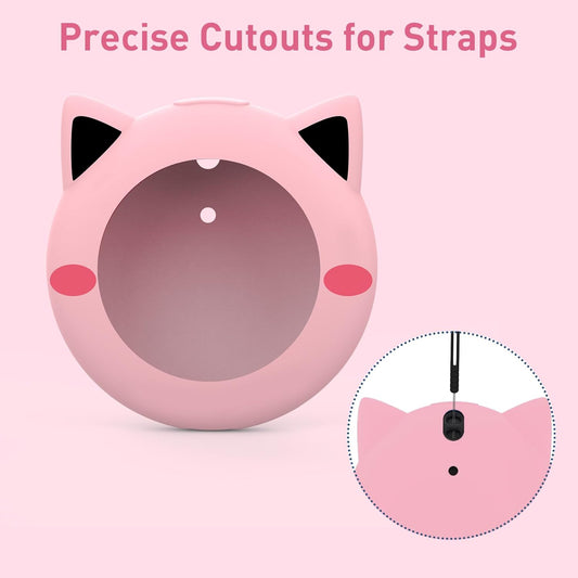 New Silicone Case for Go plus + 2023, Go plus plus Cover Case with Strap, Protective Case Shockproof Scratch-Resistant, Pink