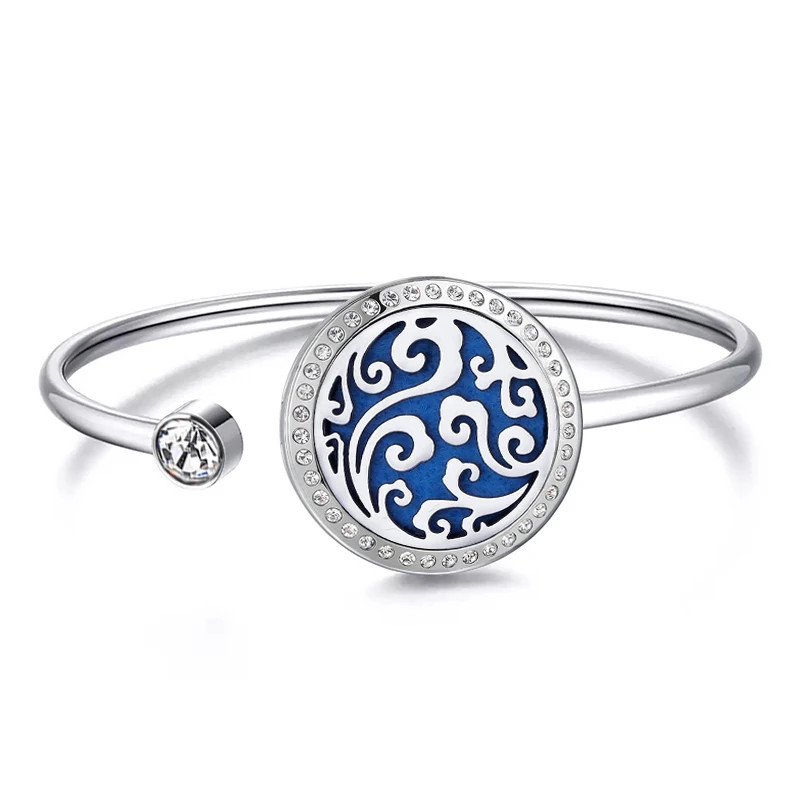 Aromatherapy Crystal Stainless Steel Bracelet – Diffuser Jewelry for Women