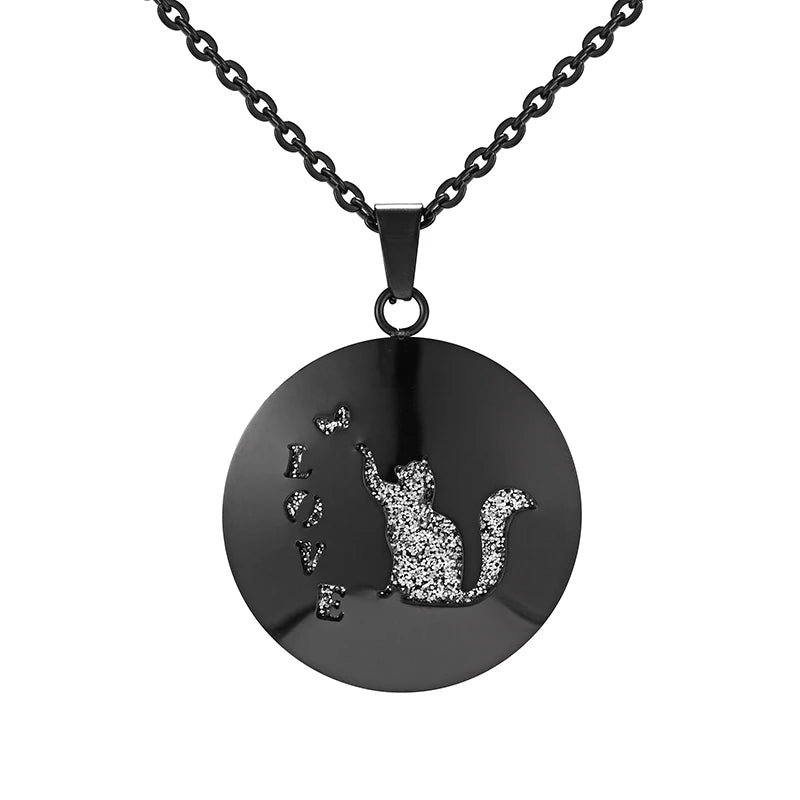 Aromatherapy Black Stainless Steel Pendant Necklace – Diffuser Jewelry for Men & Women