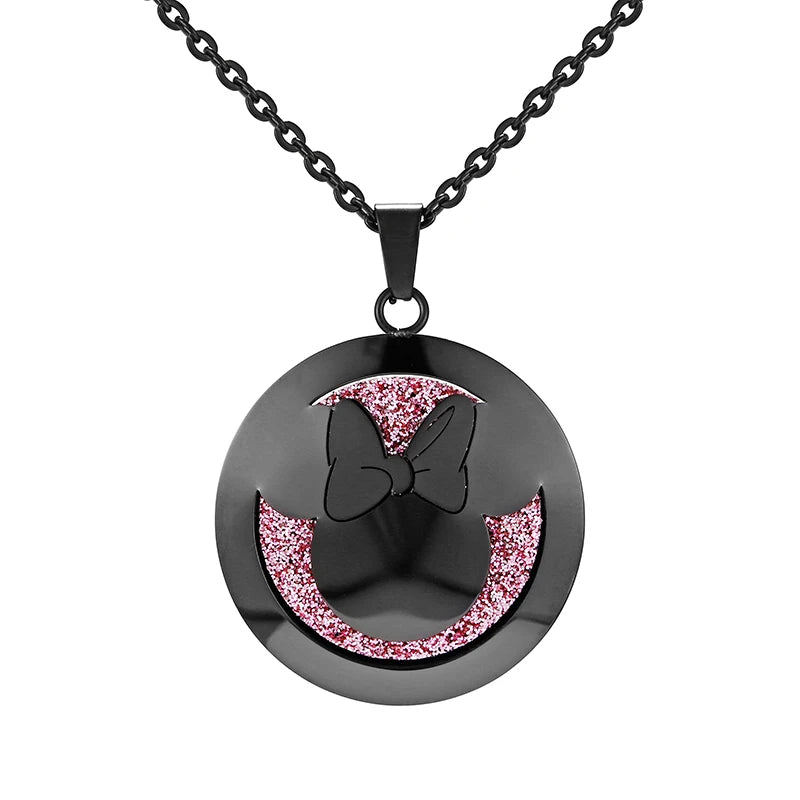Aromatherapy Black Stainless Steel Pendant Necklace – Diffuser Jewelry for Men & Women