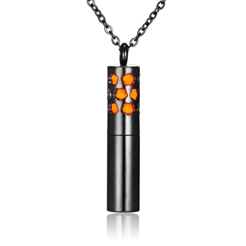 Aromatherapy Black Stainless Steel Locket Necklace – Diffuser Jewelry for Men & Women