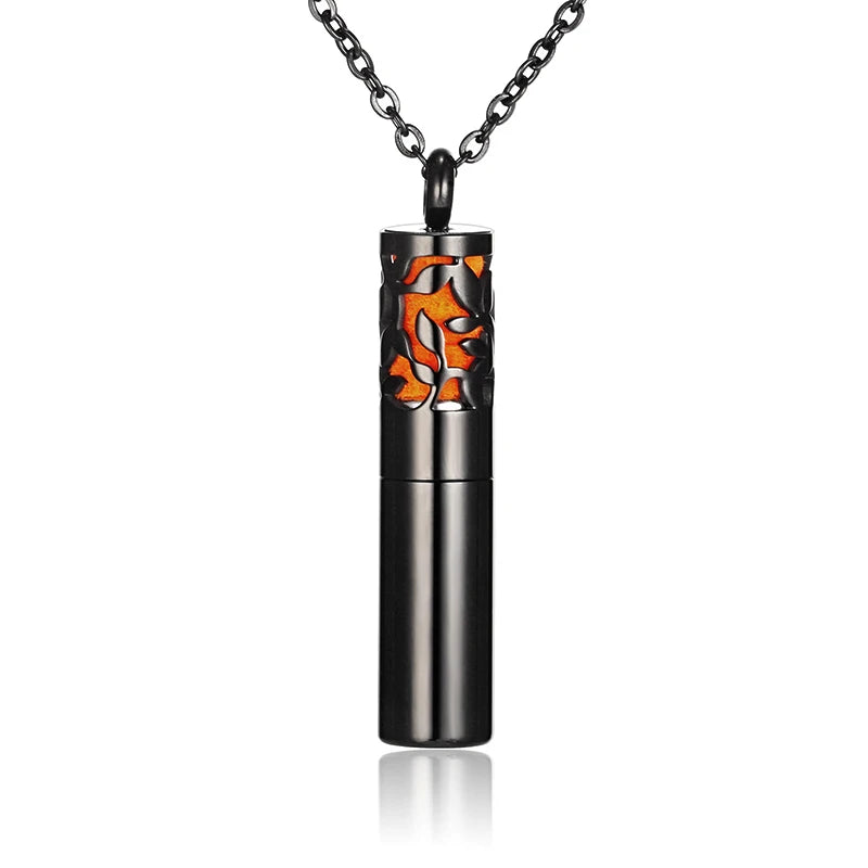 Aromatherapy Black Stainless Steel Locket Necklace – Diffuser Jewelry for Men & Women