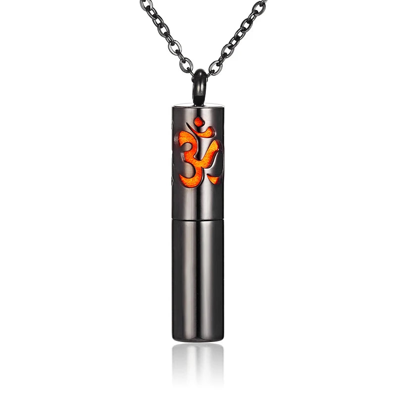 Aromatherapy Black Stainless Steel Locket Necklace – Diffuser Jewelry for Men & Women