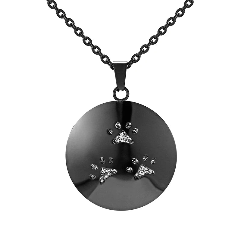 Aromatherapy Black Stainless Steel Pendant Necklace – Diffuser Jewelry for Men & Women