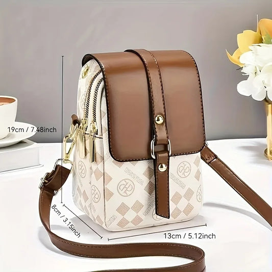 Streetwear PU Leather Crossbody Bag for Women – Waterproof Elegant Phone Pouch