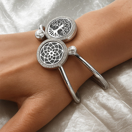 Aromatherapy Crystal Stainless Steel Bracelet – Diffuser Jewelry for Women