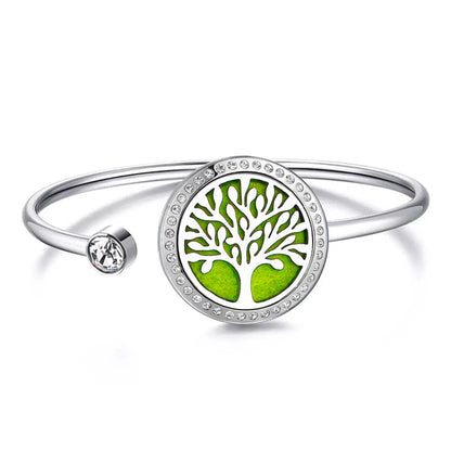 Snow 25Mm Magnet Aroma Locket Stainless Steel Essential Oils Aromatherapy Locket Bracelet Can Wiggle up and Down