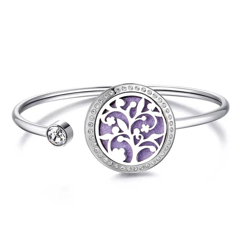 Snow 25Mm Magnet Aroma Locket Stainless Steel Essential Oils Aromatherapy Locket Bracelet Can Wiggle up and Down