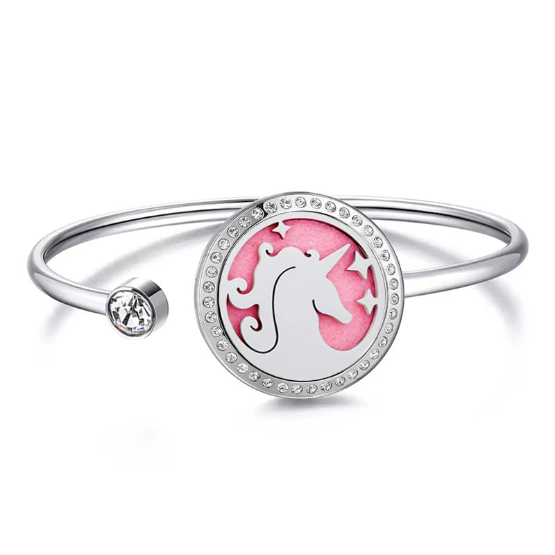Snow 25Mm Magnet Aroma Locket Stainless Steel Essential Oils Aromatherapy Locket Bracelet Can Wiggle up and Down