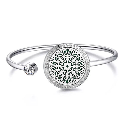 Snow 25Mm Magnet Aroma Locket Stainless Steel Essential Oils Aromatherapy Locket Bracelet Can Wiggle up and Down