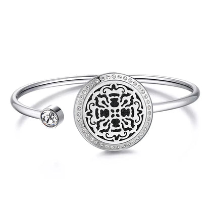 Snow 25Mm Magnet Aroma Locket Stainless Steel Essential Oils Aromatherapy Locket Bracelet Can Wiggle up and Down