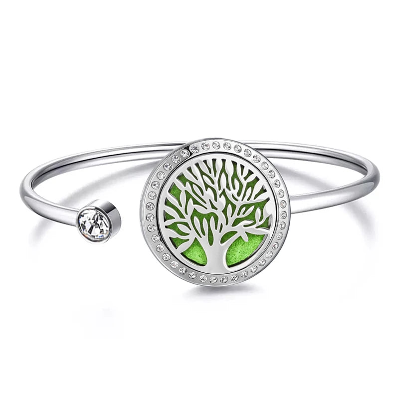 Snow 25Mm Magnet Aroma Locket Stainless Steel Essential Oils Aromatherapy Locket Bracelet Can Wiggle up and Down