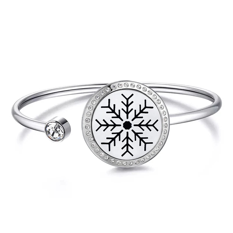 Snow 25Mm Magnet Aroma Locket Stainless Steel Essential Oils Aromatherapy Locket Bracelet Can Wiggle up and Down