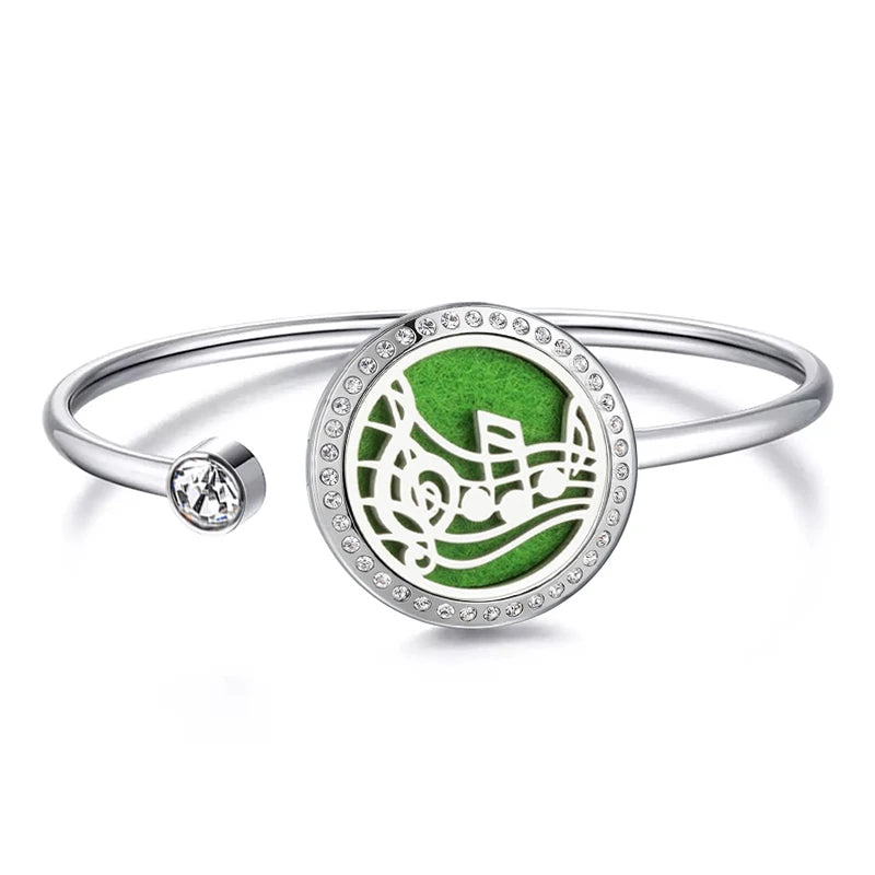 Snow 25Mm Magnet Aroma Locket Stainless Steel Essential Oils Aromatherapy Locket Bracelet Can Wiggle up and Down