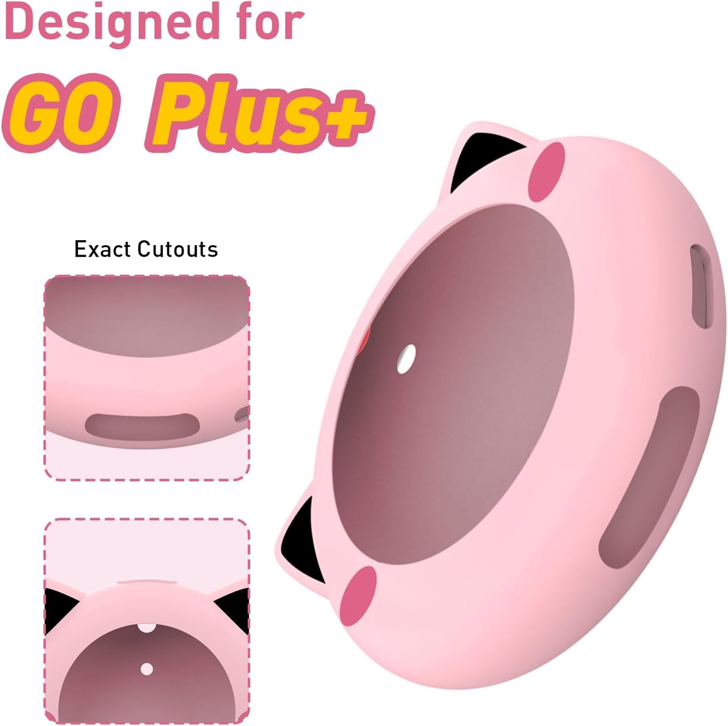 New Silicone Case for Go plus + 2023, Go plus plus Cover Case with Strap, Protective Case Shockproof Scratch-Resistant, Pink