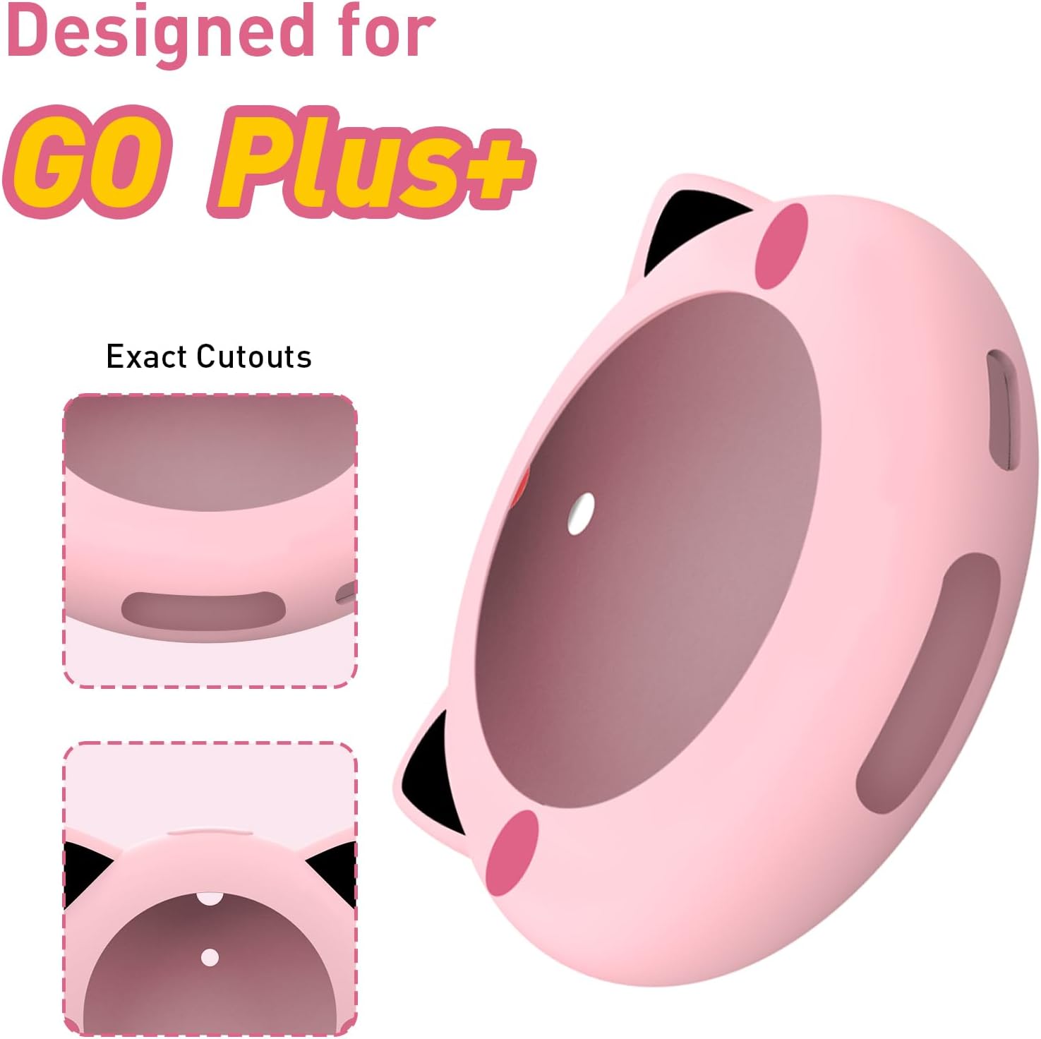 New Silicone Case for Go plus + 2023, Go plus plus Cover Case with Strap, Protective Case Shockproof Scratch-Resistant, Pink