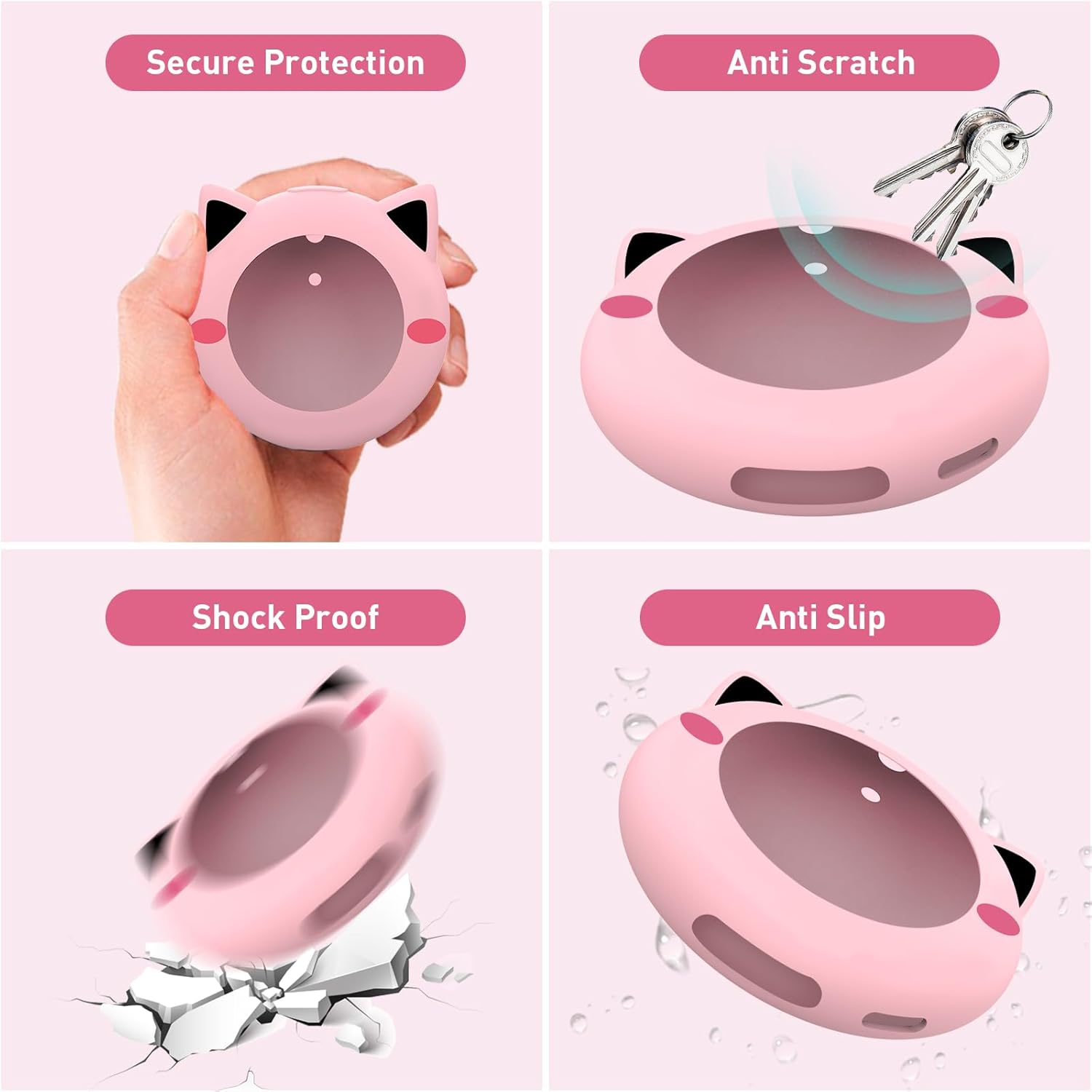 New Silicone Case for Go plus + 2023, Go plus plus Cover Case with Strap, Protective Case Shockproof Scratch-Resistant, Pink