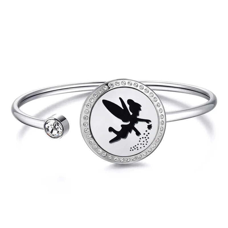 Snow 25Mm Magnet Aroma Locket Stainless Steel Essential Oils Aromatherapy Locket Bracelet Can Wiggle up and Down