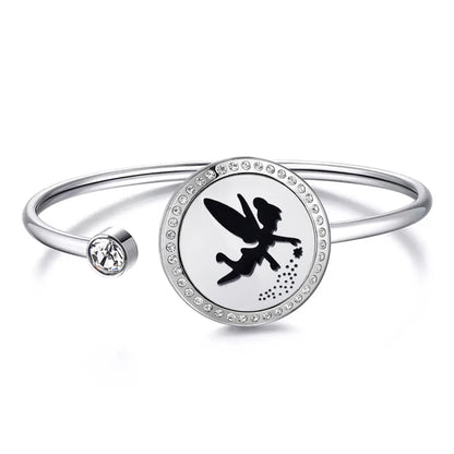 Snow 25Mm Magnet Aroma Locket Stainless Steel Essential Oils Aromatherapy Locket Bracelet Can Wiggle up and Down