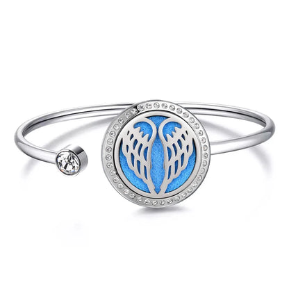 Snow 25Mm Magnet Aroma Locket Stainless Steel Essential Oils Aromatherapy Locket Bracelet Can Wiggle up and Down