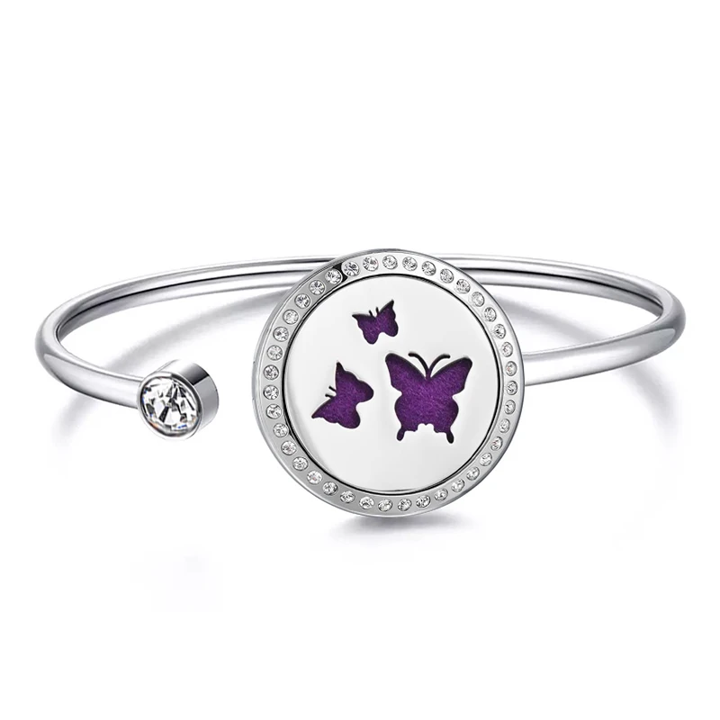 Aromatherapy Crystal Stainless Steel Bracelet – Diffuser Jewelry for Women