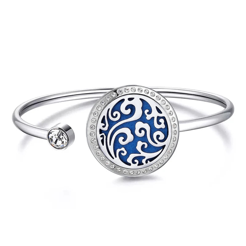 Snow 25Mm Magnet Aroma Locket Stainless Steel Essential Oils Aromatherapy Locket Bracelet Can Wiggle up and Down