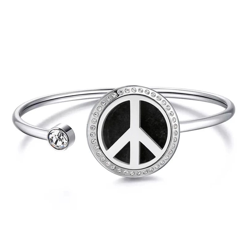 Snow 25Mm Magnet Aroma Locket Stainless Steel Essential Oils Aromatherapy Locket Bracelet Can Wiggle up and Down