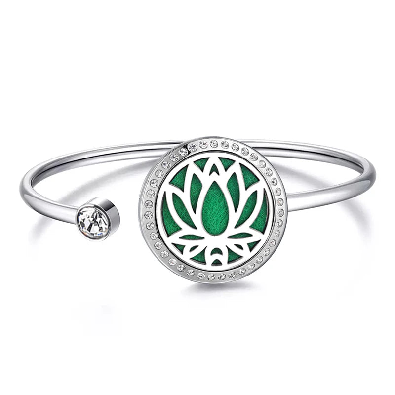 Snow 25Mm Magnet Aroma Locket Stainless Steel Essential Oils Aromatherapy Locket Bracelet Can Wiggle up and Down