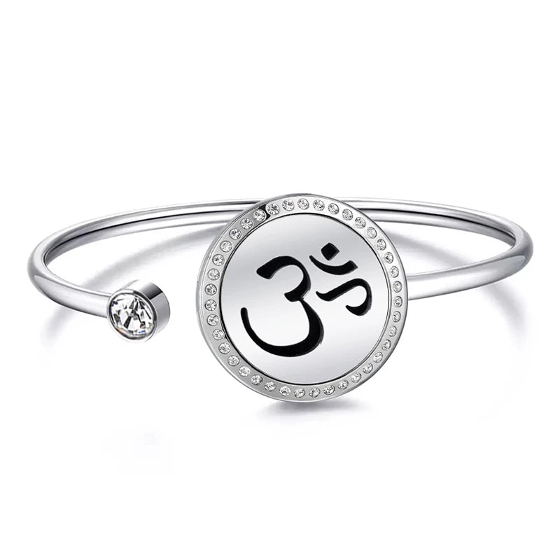 Snow 25Mm Magnet Aroma Locket Stainless Steel Essential Oils Aromatherapy Locket Bracelet Can Wiggle up and Down