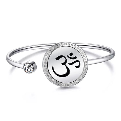 Snow 25Mm Magnet Aroma Locket Stainless Steel Essential Oils Aromatherapy Locket Bracelet Can Wiggle up and Down