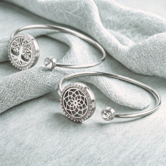 Aromatherapy Crystal Stainless Steel Bracelet – Diffuser Jewelry for Women