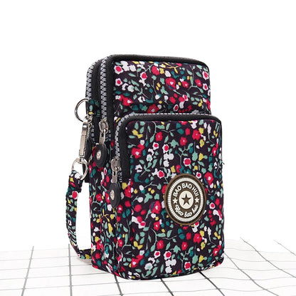 Artistic Canvas Phone Crossbody Bag – Women’s Small Urban Shoulder Pouch