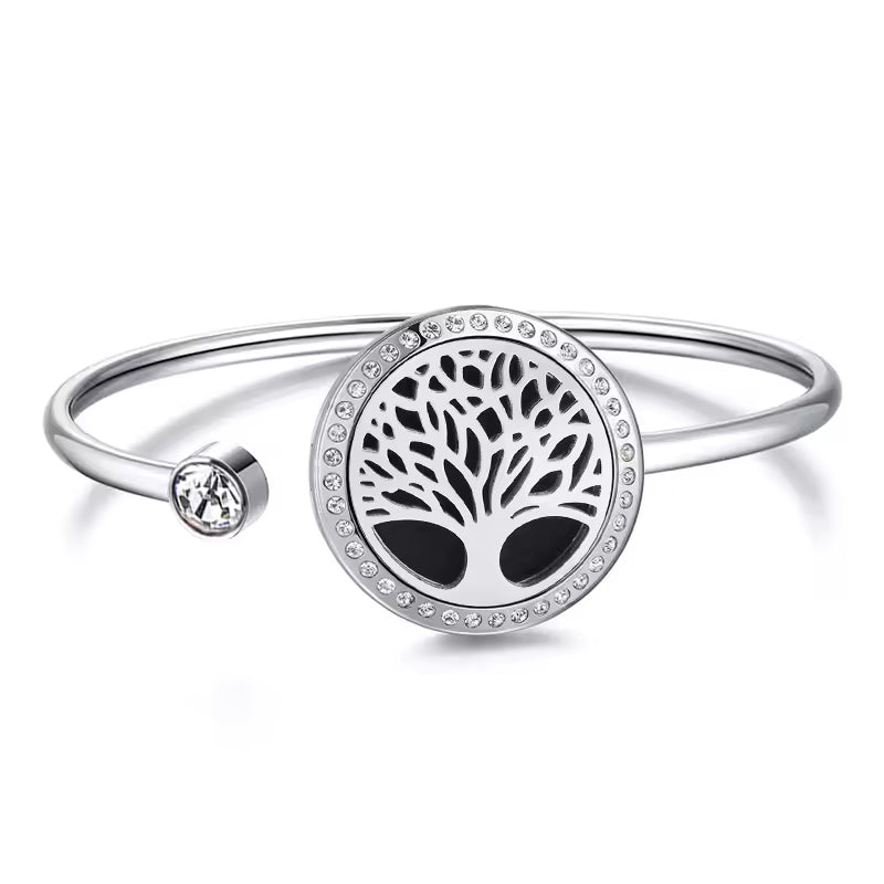 Aromatherapy Crystal Stainless Steel Bracelet – Diffuser Jewelry for Women