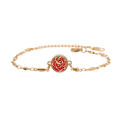 Aromatherapy Rose Gold Stainless Steel Locket Bracelet – Diffuser Jewelry for Men & Women