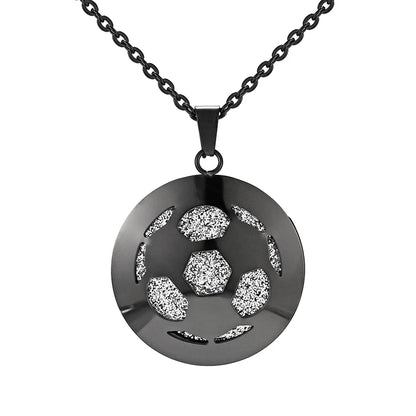 Aromatherapy Black Stainless Steel Pendant Necklace – Diffuser Jewelry for Men & Women