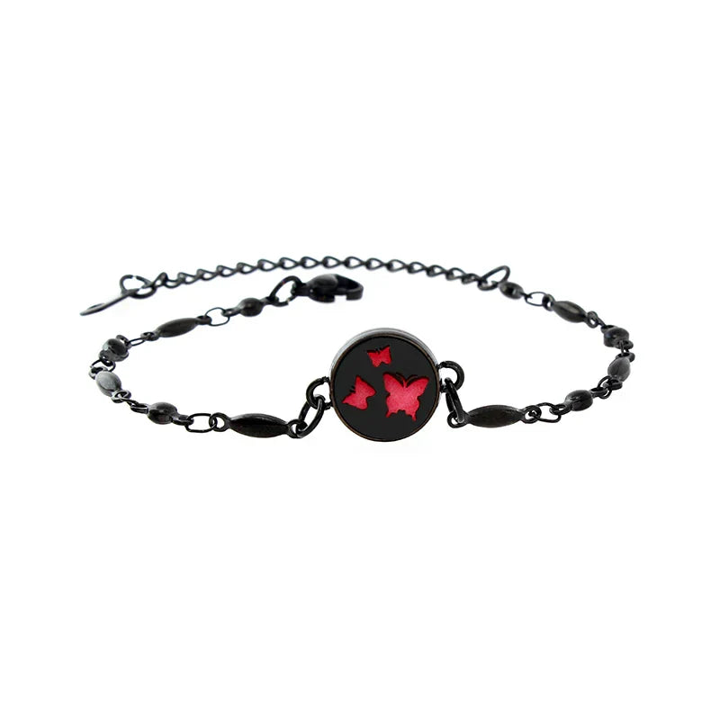 12Mm Blcak Color Stainless Steel Aromatherapy Bracelet Perfume Essential Oil Jewelry Small Mini Sweet Titanium Steel Bracelet