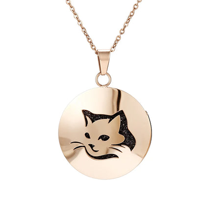 Aromatherapy Rose Gold Stainless Steel Pendant Necklace – Diffuser Jewelry for Men & Women