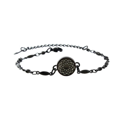12Mm Blcak Color Stainless Steel Aromatherapy Bracelet Perfume Essential Oil Jewelry Small Mini Sweet Titanium Steel Bracelet