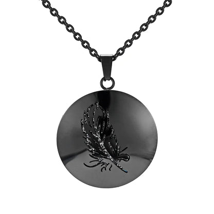Aromatherapy Black Stainless Steel Pendant Necklace – Diffuser Jewelry for Men & Women