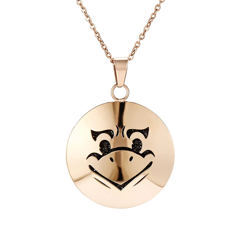 Aromatherapy Rose Gold Stainless Steel Pendant Necklace – Diffuser Jewelry for Men & Women
