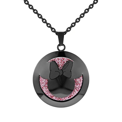 Aromatherapy Black Stainless Steel Pendant Necklace – Diffuser Jewelry for Men & Women