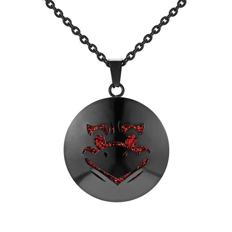Aromatherapy Black Stainless Steel Pendant Necklace – Diffuser Jewelry for Men & Women