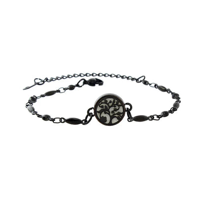 12Mm Blcak Color Stainless Steel Aromatherapy Bracelet Perfume Essential Oil Jewelry Small Mini Sweet Titanium Steel Bracelet
