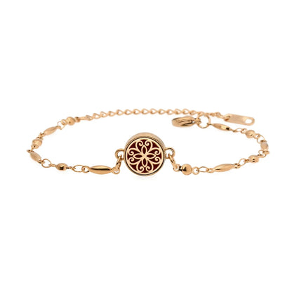 Aromatherapy Rose Gold Stainless Steel Locket Bracelet – Diffuser Jewelry for Men & Women