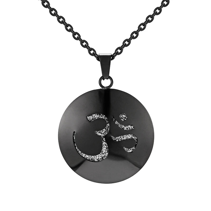 Aromatherapy Black Stainless Steel Pendant Necklace – Diffuser Jewelry for Men & Women