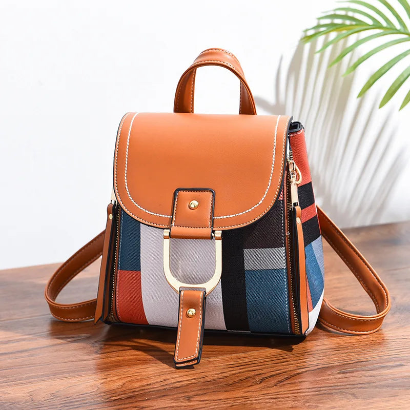 Versatile CityWalk PU Leather Backpack – Women’s Artistic Crossbody Bag