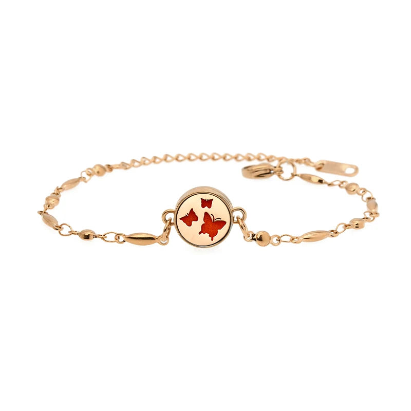 Aromatherapy Rose Gold Stainless Steel Locket Bracelet – Diffuser Jewelry for Men & Women