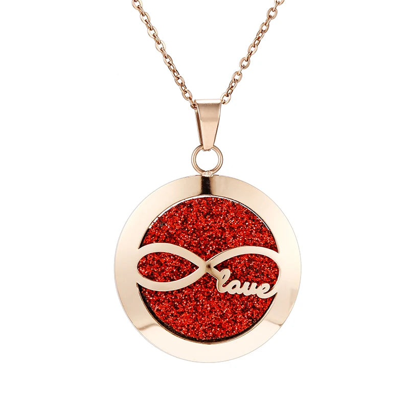 Aromatherapy Rose Gold Stainless Steel Pendant Necklace – Diffuser Jewelry for Men & Women