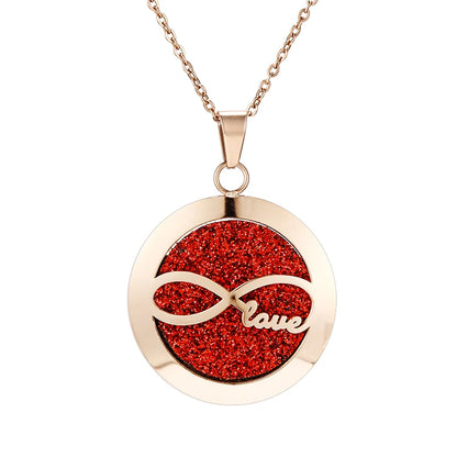 Aromatherapy Rose Gold Stainless Steel Pendant Necklace – Diffuser Jewelry for Men & Women